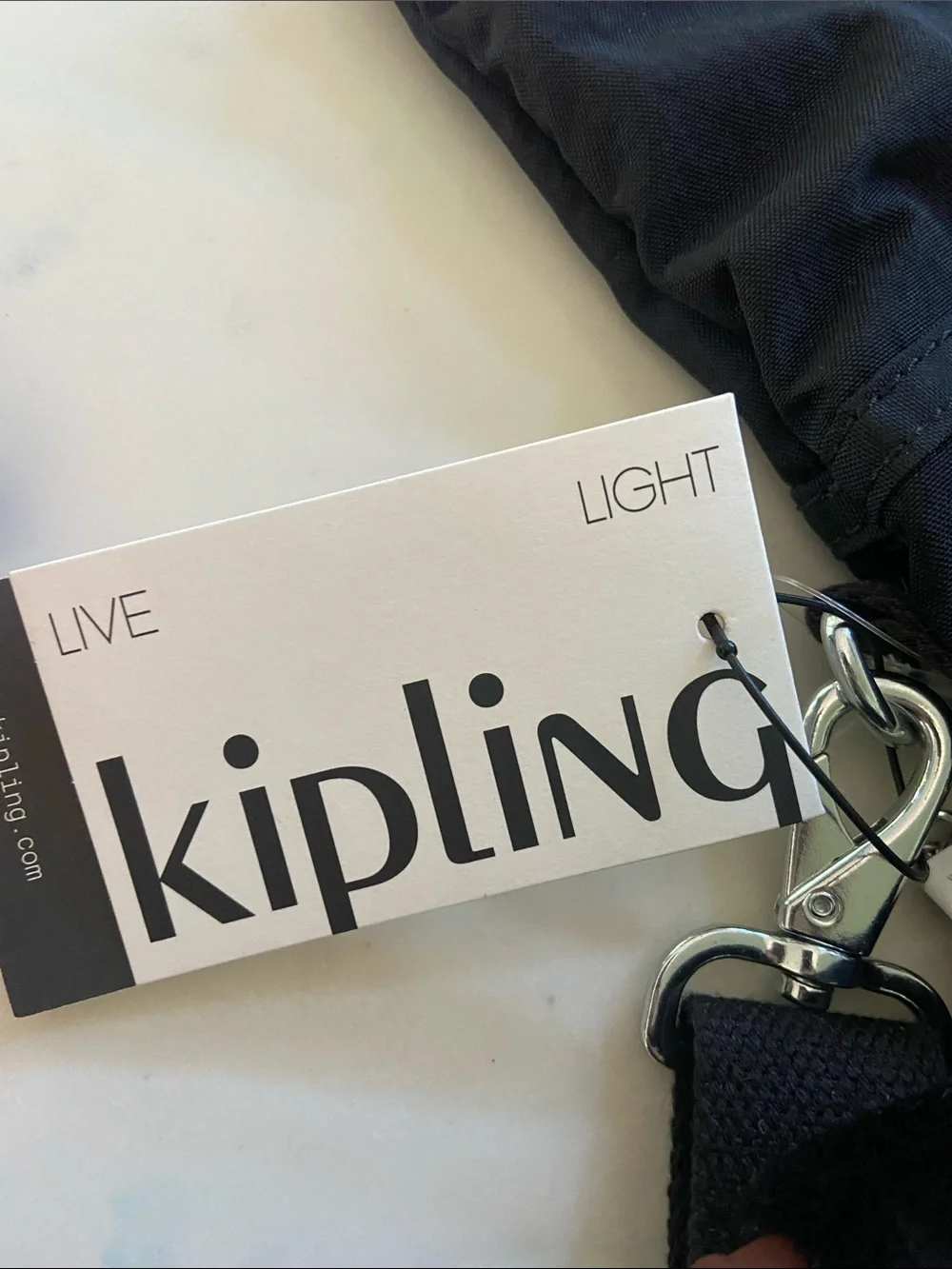 Kipling Black Nylon Messenger Crossbody Bag
